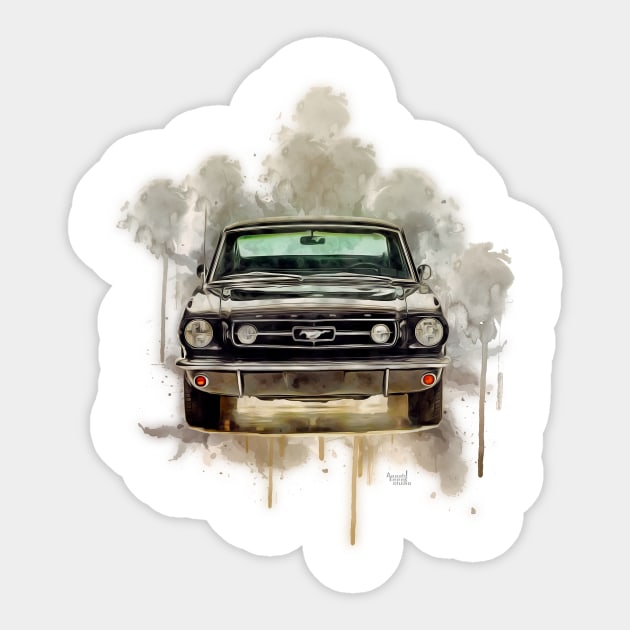 Ford Mustang splash art Sticker by AaaahEeeekStudio